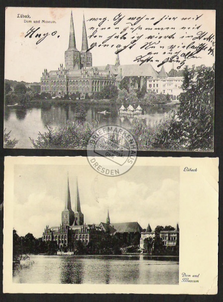 Lübek Dom Museum 1907 und 1935 2 Ak 