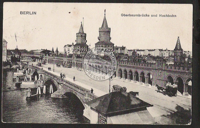 Berlin Oberbaumbrücke Hochbahn 1909 