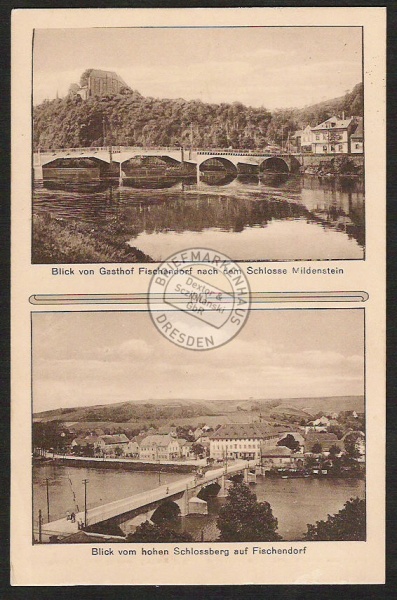 Fischendorf Blick v. Gasthof n. Schloss Milden 