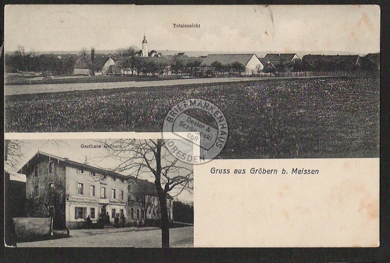 Gröbern b. Meissen Gasthaus + Totale 