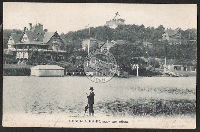 Essen Ruhr Blick auf Hügel 1906 