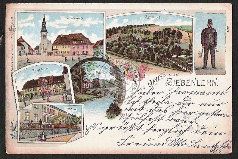 Litho Siebenlehn Schule Ratskeller Zollhaus Ma 