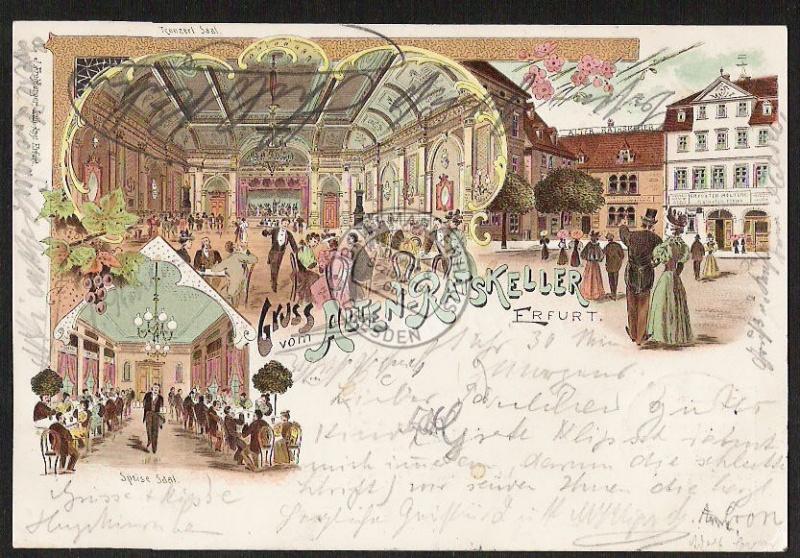 Litho Erfurt 1898 Alter Ratskeller - Molkerei 