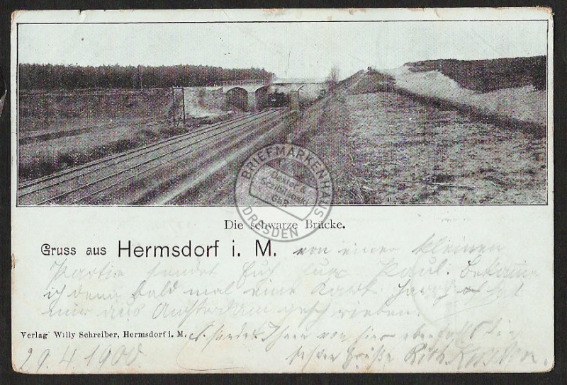 Hermsdorf i. M. Eisenbahn Die schwarze Brücke 