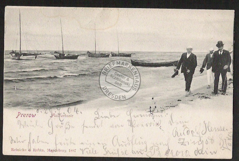 Prerow Fischerboote Strand 1904 