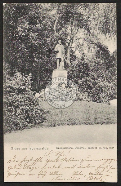 Eberswalde Dankelmann Denkmal enthüllt 1905 