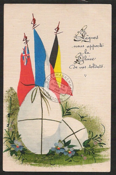 französische Oster Karte 