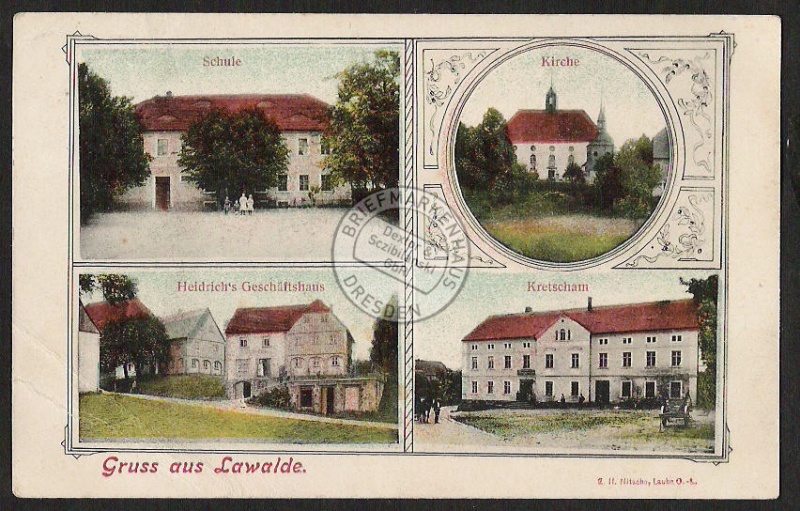 Lawalde Schule Kretscham Kirche Geschäftshaus 