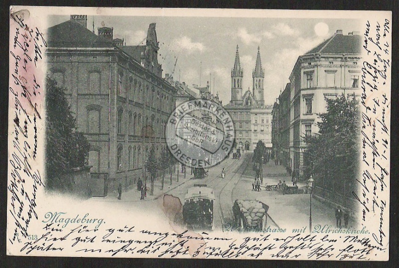 Magdeburg Wilhelmstrasse mit Ullrichskirche Mo 