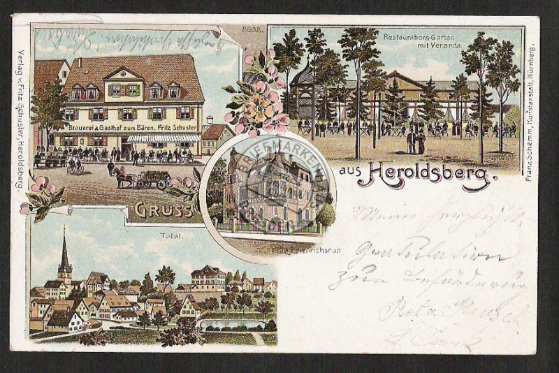 Heroldsberg Litho 1903 Brauerei Gasthof Bären 