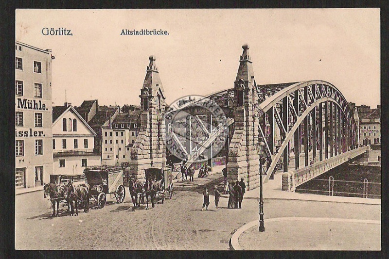 Görlitz Altstadtbrücke mit Mühle Silesia 653 