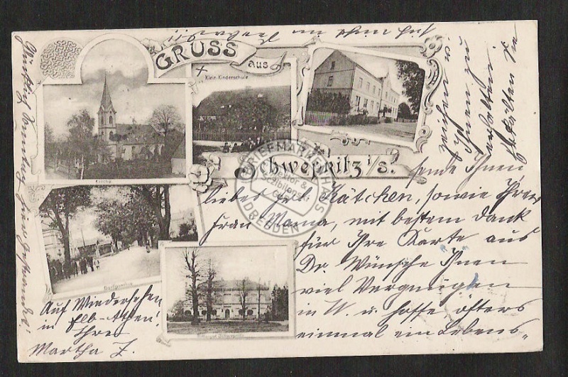 Schwepnitz Schule Kirche Dorf Rittergut 1899 