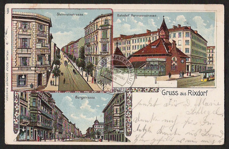 Berlin Rixdorf Bahnhof Hermannstrasse 1904 