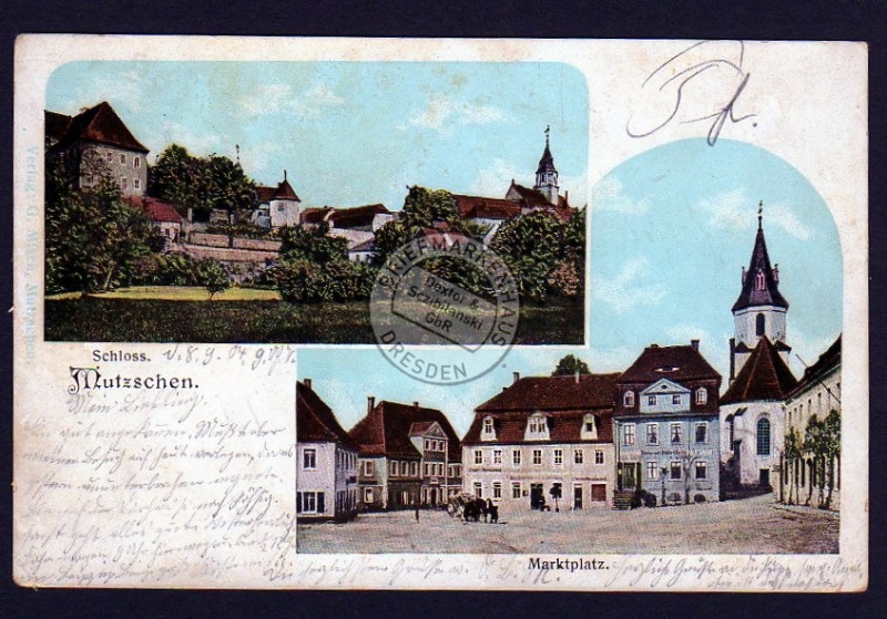 Mutzschen Schloss Markt 1904 Restaurant 