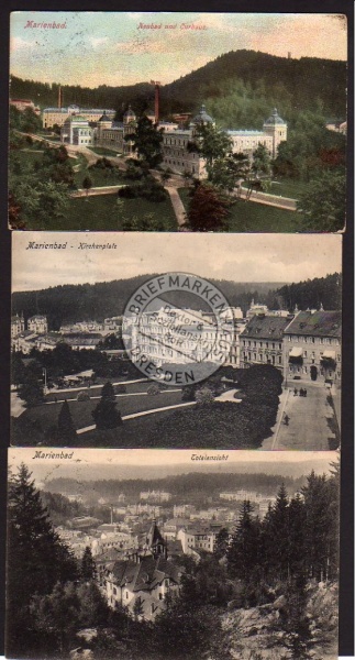 3 AK Marienbad Kirchenplatz Wiener Haus Neubad 