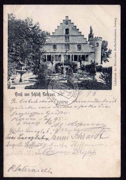 Schloß Rosenau Oeslau 1895 