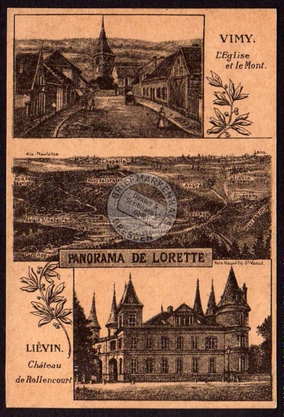 Vimy L`Eglise et le Mont Lievin Lorette 