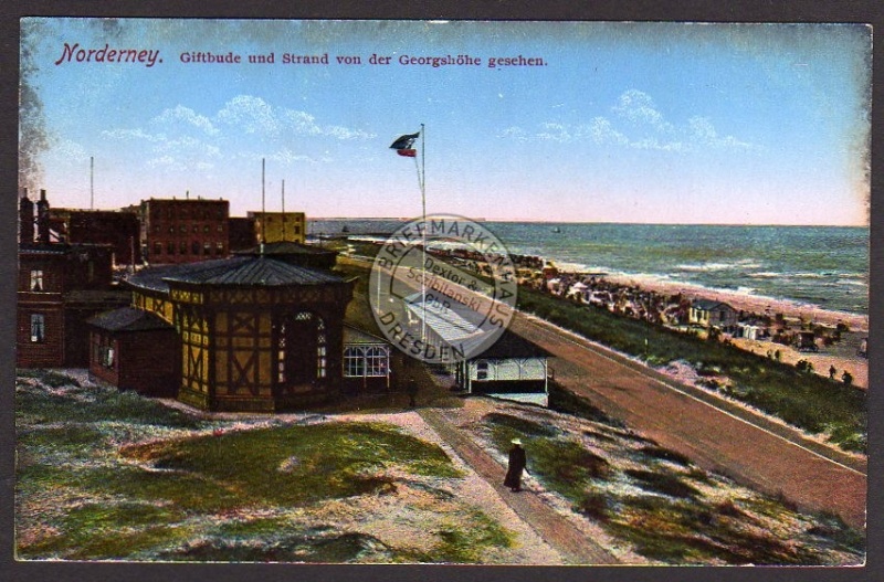 Norderney Giftbude Strand von der Georgshöhe 