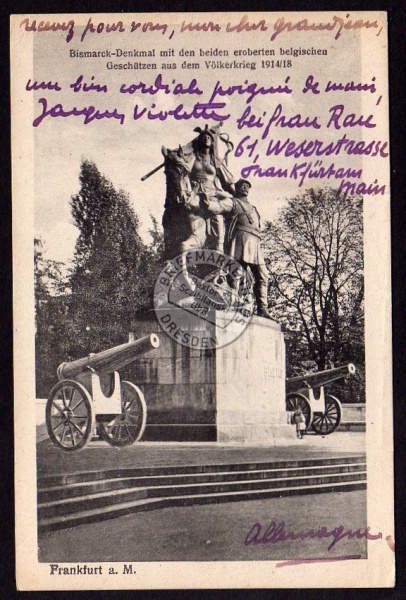 Frankfurt Main Bismarck Denkmal Geschütz 