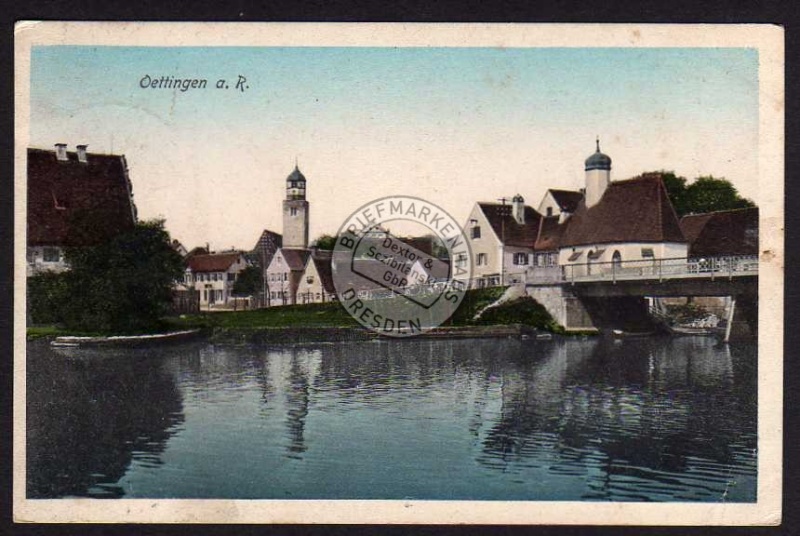 Oettingen a. R. Brücke Kirche 1910 