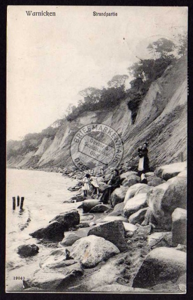 Warnicken Strandpartie Steilküste 1922 