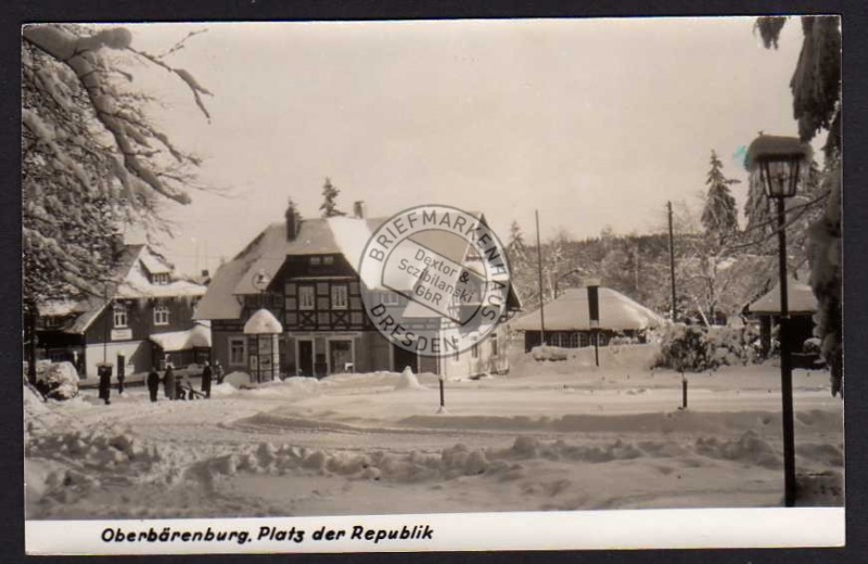 Oberbärenburg Platz der Republik im Winter 