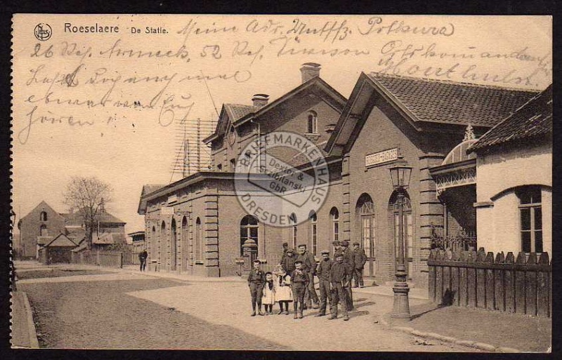 Roeselare De Statie Bahnhof 1916 