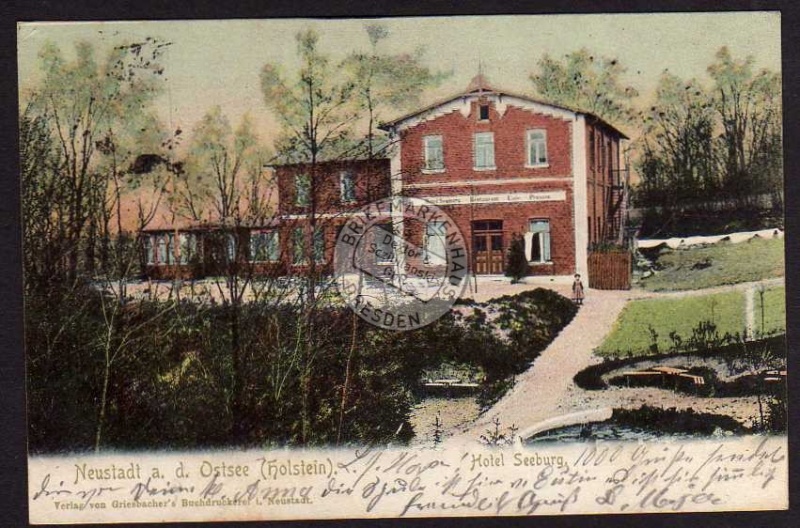 Neustadt Ostsee Holstein Hotel Seeburg 1903 