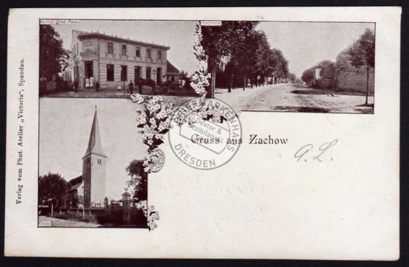 Zachow Gasthof Mewes Kirche Dorfstraße 1902 