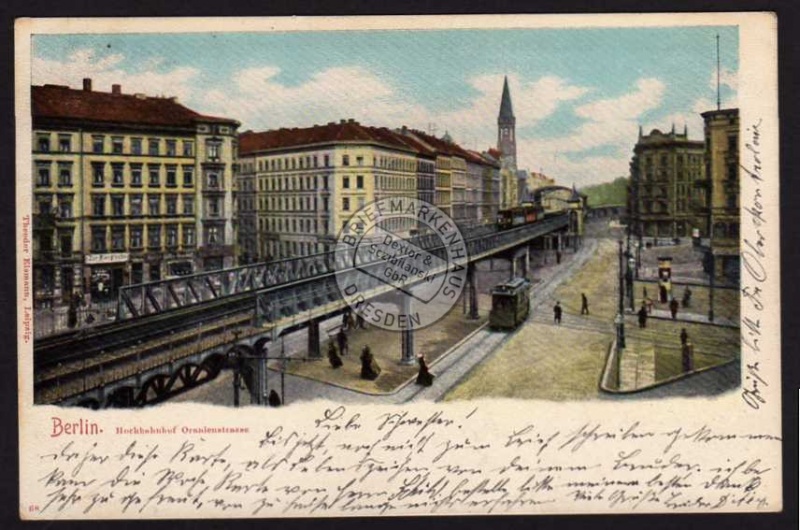 Berlin 1903 Hochbahnhof Oranienstrasse 