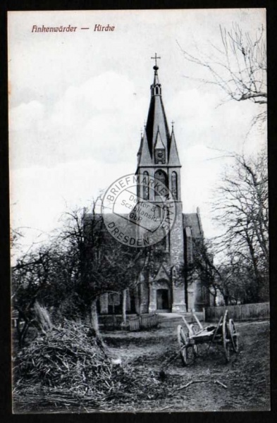 Finkenwärder Kirche Holzwagen Pferdewagen 