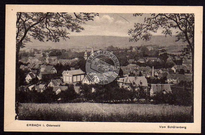 Erbach Odenwald vom Schöllenberg 