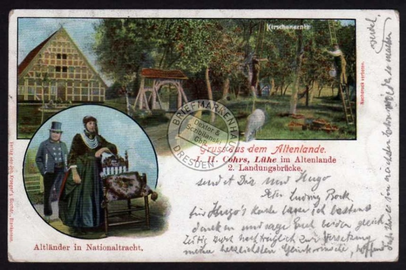 Lühe 1901 Altenlande Altländer in Tracht 