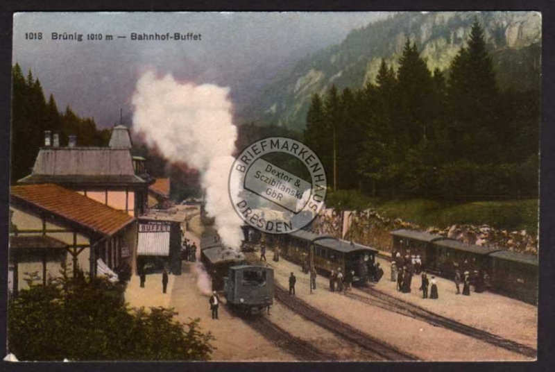 Brünig Bahnhof Buffet Eisenbahn Zug Dampflok 