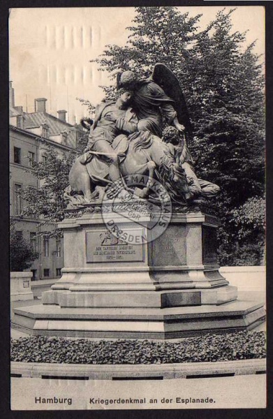 Hamburg Kriegerdenkmal an d. Esplanade 1911 