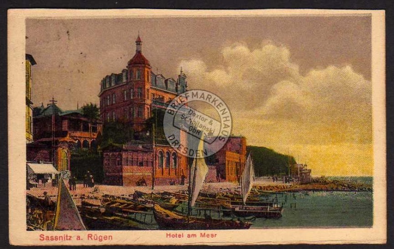 Sassnitz a. Rügen 1921 Hotel am Meer Schiffe 