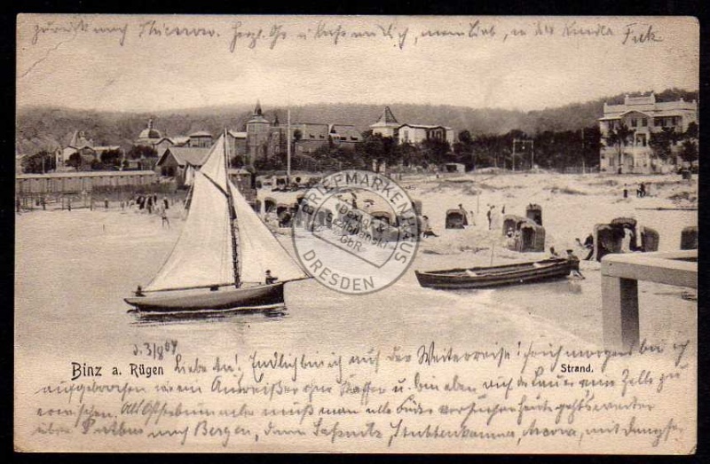 Binz Insel Rügen Strand 1904 