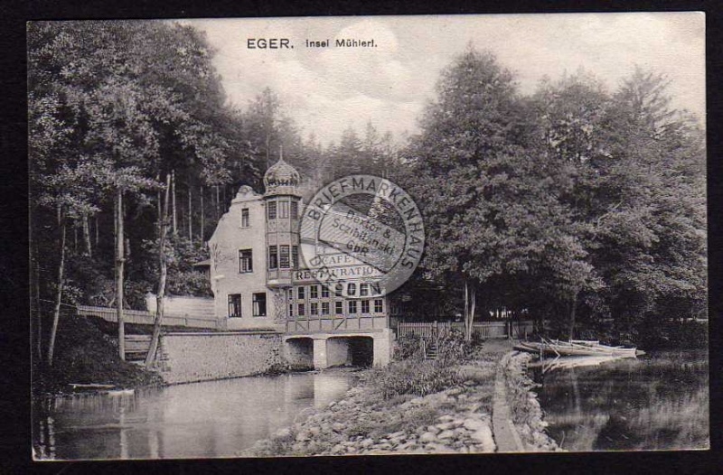 Eger Insel Mühlert Cafe Restaurant 1908 