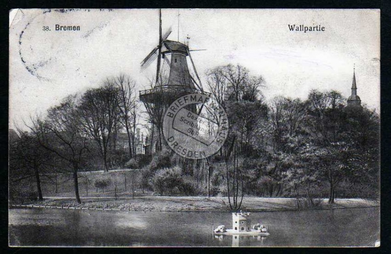 Bremen Windmühle Mole Wallpartie 1910 