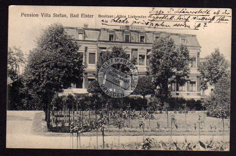 Bad Elster Pension Villa Stefan Liebender 1914 