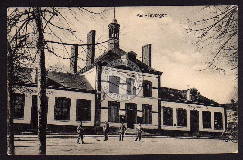 Pont Faverger Mairie Ecole des Files 1915 