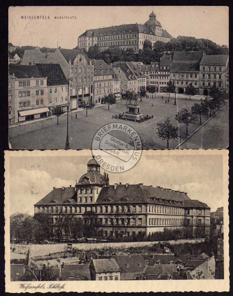 2 AK Weissenfels Marktplatz Schloss 