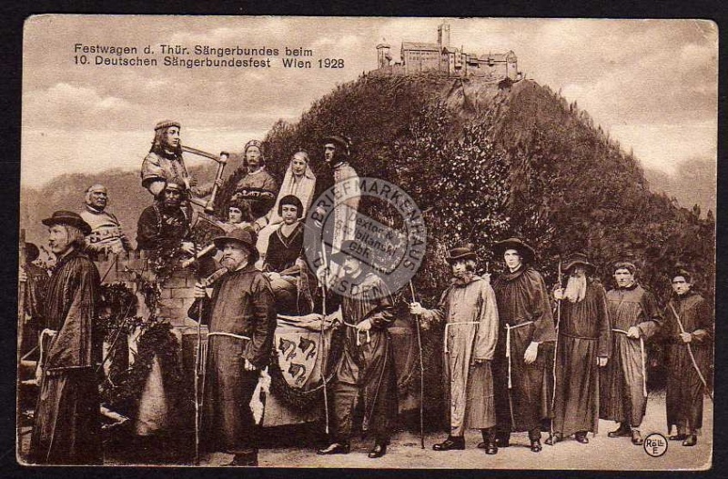 10. Sängerbundfest Wien 1928 Festwagen d. Thür 