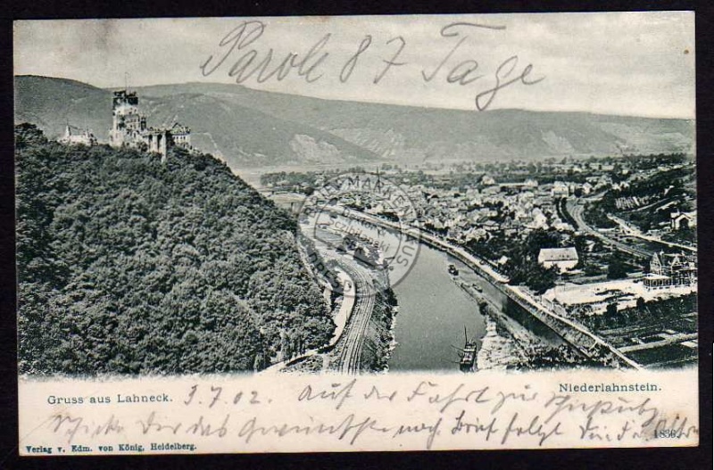 Lahneck Burg Niederlahnstein 1902 