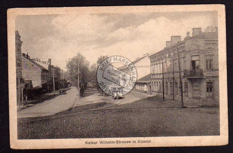 Kowno Kaunas K. Wilhelm Str. 1916 Straßenbahn 