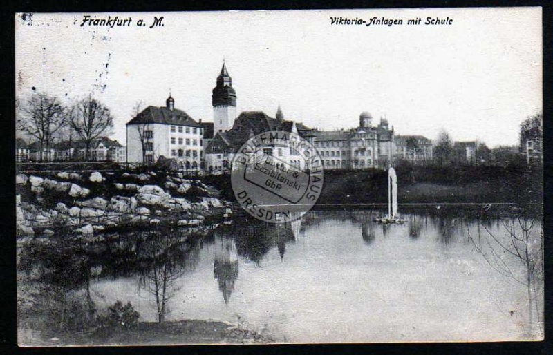 Frankfurt Main Viktoria Anlagen Schule 1911 