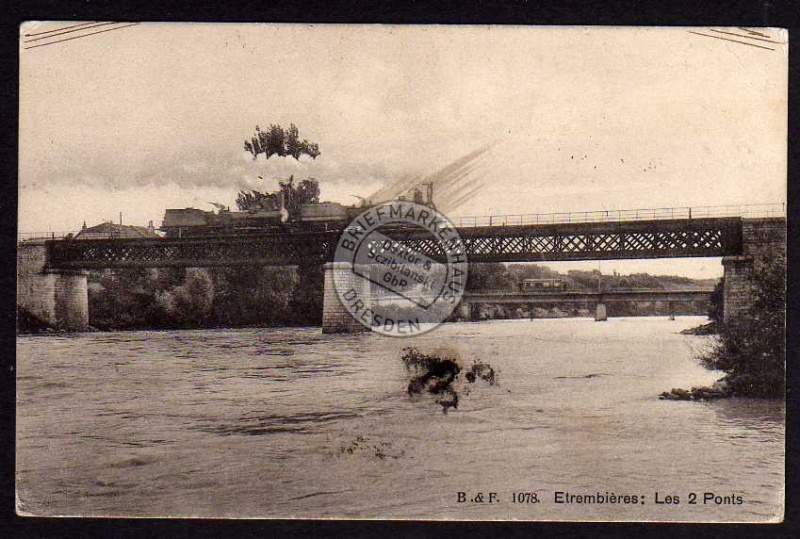 Etrembieres Les 2 Ponts Zug Lok Eisnbahnbrücke 