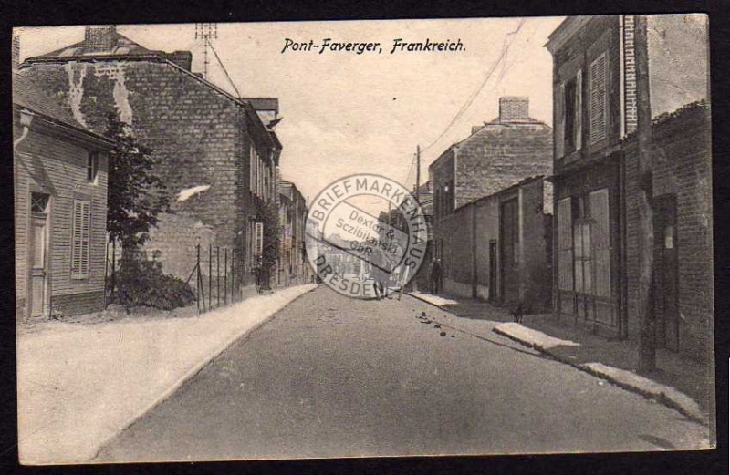 Pont Faverger Straße Feldpost 1915 Frankreich 