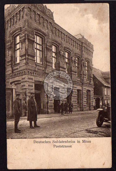 Jelgava Mitau Poststraße Dt. Soldatenheim 1916 