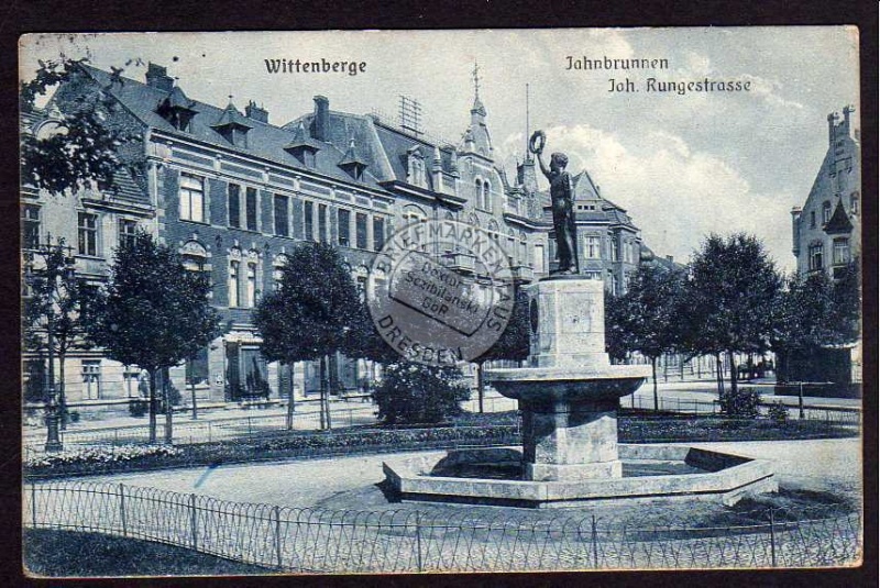 Wittenberge Jahnbrunnen Rungestrasse 1914 